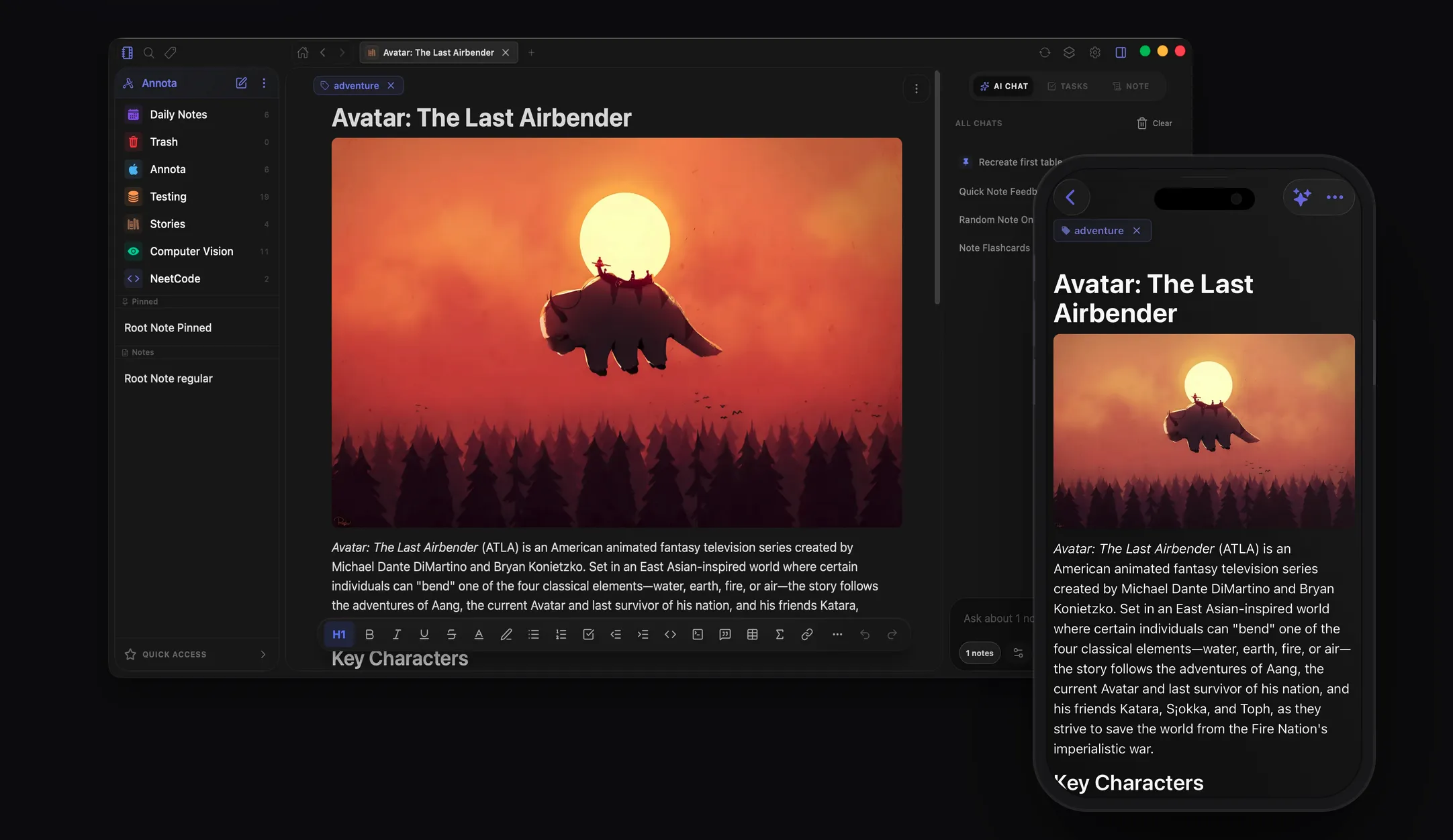 Annota - Cross Platform E2E PKMS App